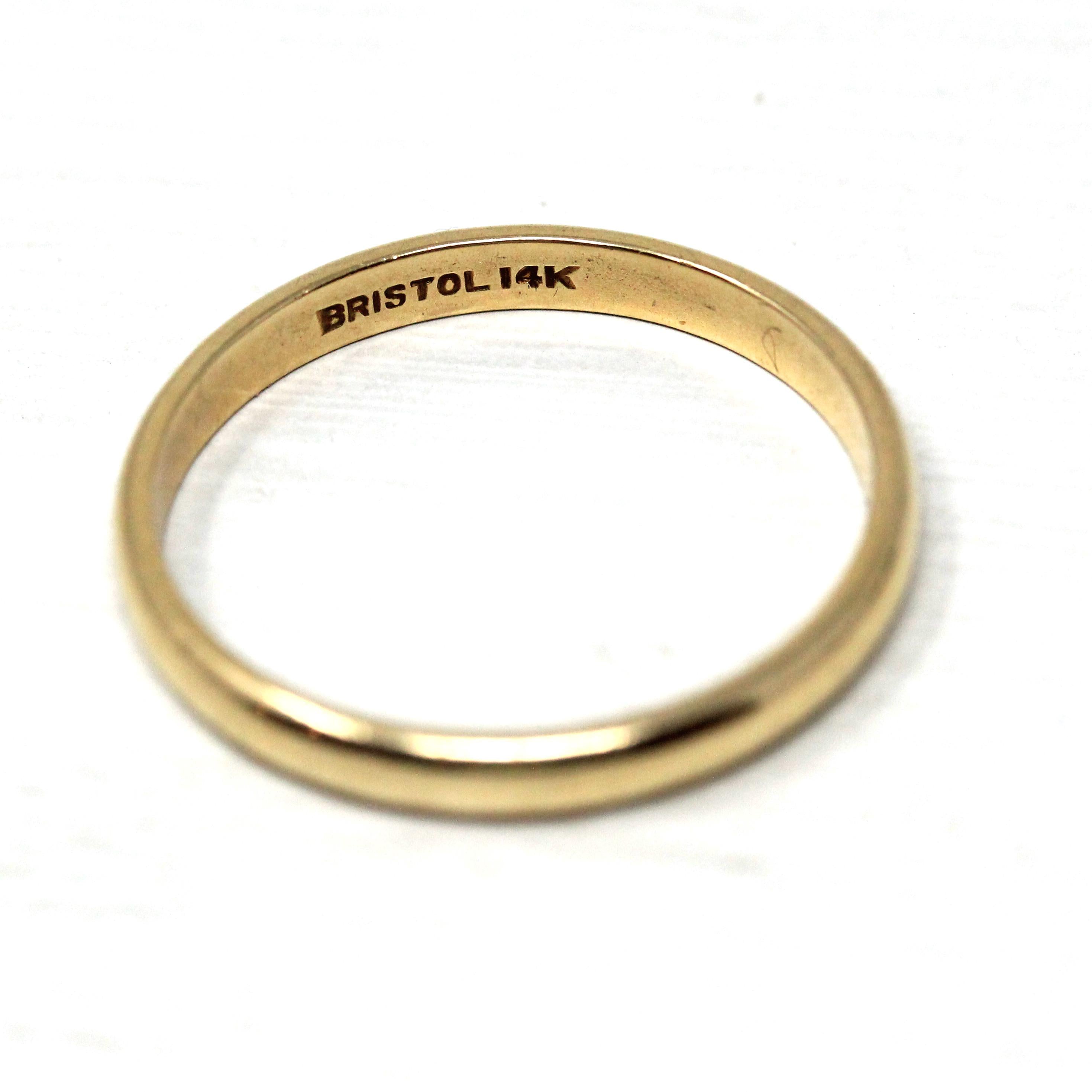 Retro Gold Wedding Ring - Vintage Circa 1940s 14k Yellow Gold 3.0 MM Plain Band - Retro Era Size 11 Unisex Stacking Fine Bristol Jewelry