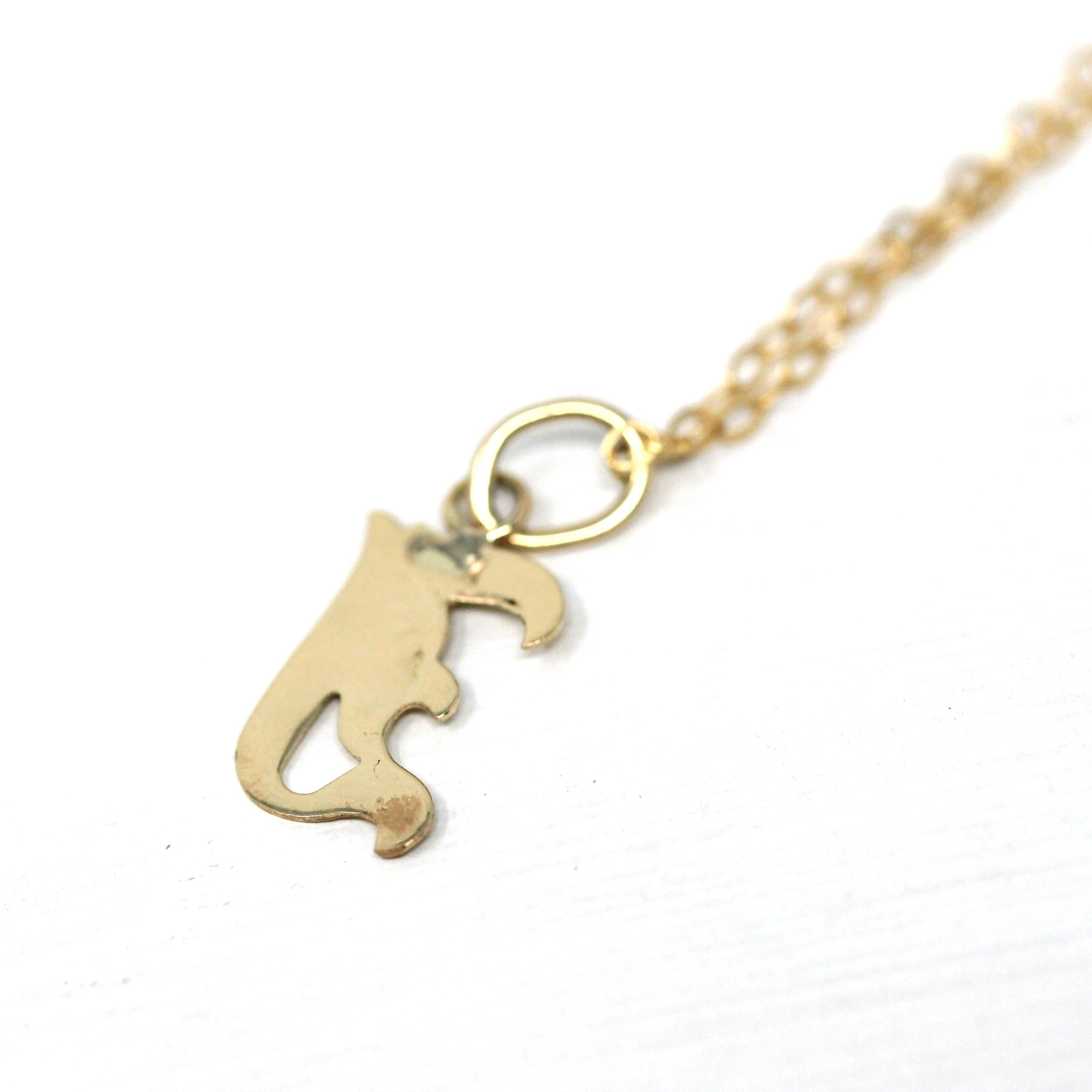 Letter "I" Charm - Art Deco 10k Yellow Gold Initial Old English Style Pendant Necklace - Vintage Circa 1930s Era Dainty Figural Fine Jewelry