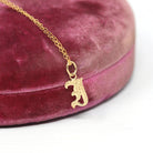 Letter "I" Charm - Art Deco 10k Yellow Gold Initial Old English Style Pendant Necklace - Vintage Circa 1930s Era Dainty Figural Fine Jewelry