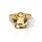 Genuine Citrine Ring - Retro 10k Yellow Gold Oval Faceted Gem - Vintage Circa 1960s Size 6 New Old Stock November Birthstone Fine Jewelry