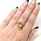Genuine Citrine Ring - Retro 10k Yellow Gold Oval Faceted Gem - Vintage Circa 1960s Size 6 New Old Stock November Birthstone Fine Jewelry