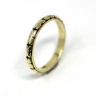 Art Deco Wedding Band - Vintage 14k Yellow Gold Orange Blossom Eternity Designs Ring - Circa 1930s Size 5 3/4 Stacking Bridal Fine Jewelry