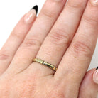 Art Deco Wedding Band - Vintage 14k Yellow Gold Orange Blossom Eternity Designs Ring - Circa 1930s Size 5 3/4 Stacking Bridal Fine Jewelry