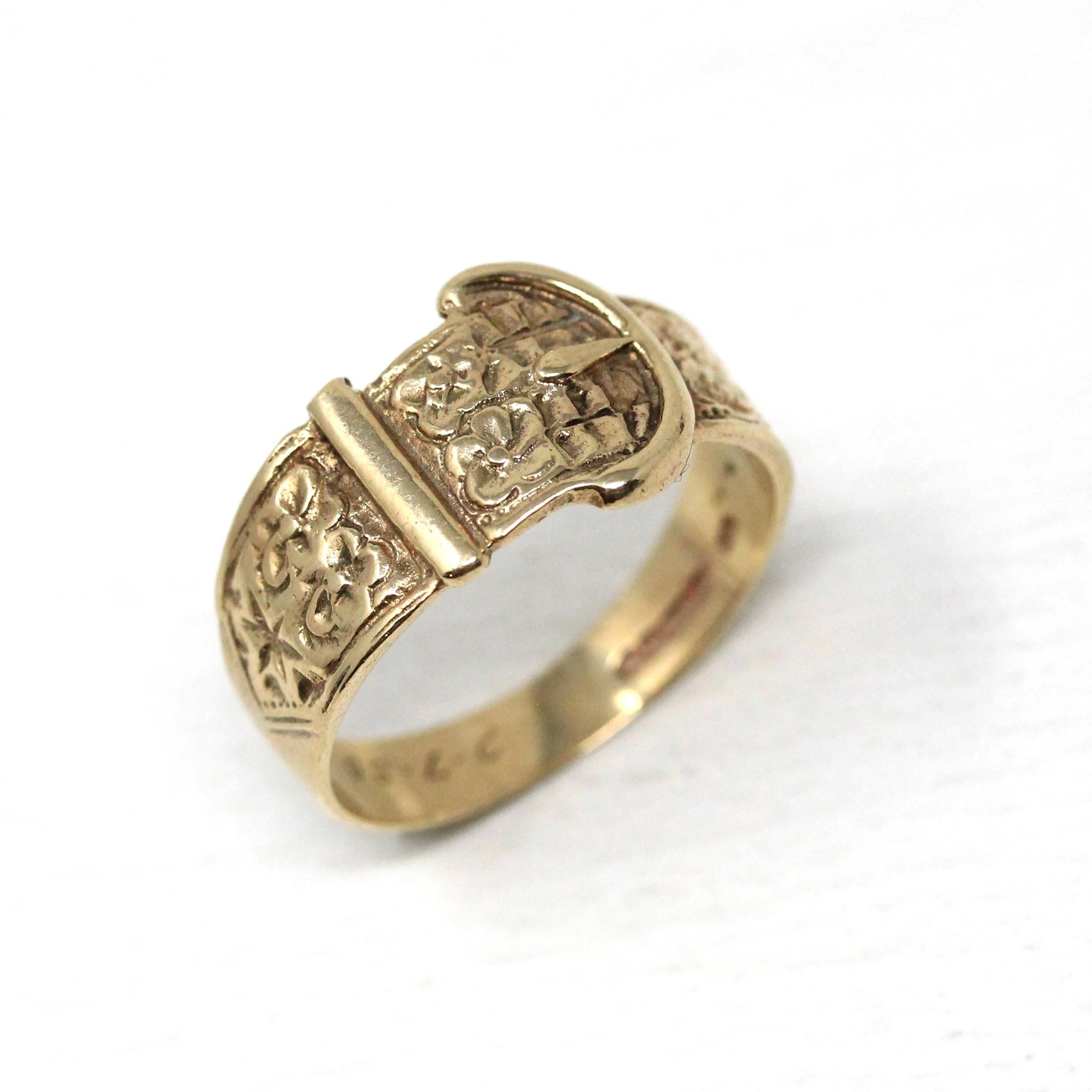 UK antique ring 9K 21号 Antique 9k rose gold signet ring, Pinky