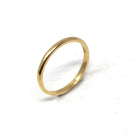 Vintage Wedding Band - Retro 14k Yellow Gold Plain Circa 1940s Ring - Size 4.5 Signed Art Carved J.R. Wood Bridal Stacking Fine 40s Jewelry