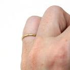 Vintage Wedding Band - Retro 14k Yellow Gold Plain Circa 1940s Ring - Size 4.5 Signed Art Carved J.R. Wood Bridal Stacking Fine 40s Jewelry