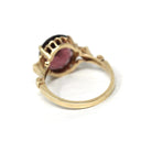 Simulated Amethyst Ring - Retro 10k Yellow Gold Oval Faceted Purple Glass Stone - Circa 1940s Era Size 6 1/2 Fine New Old Stock 40s Jewelry