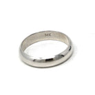 Mid Century Wedding Band - Vintage 14k White Gold Plain Bridal Ring - Circa 1950s Era Size 9 3/4 Men's Unisex Wide Polished Fine 50s Jewelry