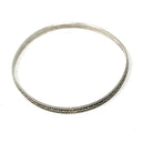 Vintage Sterling Silver Bracelet - Retro Engraved Eternity Designs Skinny Bangle - Circa 1960s Era Statement Stacking Accessory 60s Jewelry