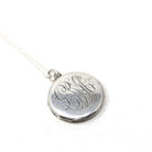 Fleur De Lis Locket - Antique Sterling Silver Locket Pendant Necklace - Edwardian Circa 1910s French Lily Statement Engraved Photos Jewelry