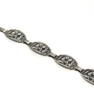 Vintage Flower Bracelet - Retro Sterling Silver Floral Nature Inspired Panel Clasp Statement - Circa 1960s Era Fashion Accessory 60s Jewelry