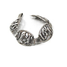 Vintage Flower Bracelet - Retro Sterling Silver Floral Nature Inspired Panel Clasp Statement - Circa 1960s Era Fashion Accessory 60s Jewelry