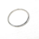 Vintage Wedding Band - Art Deco Era 18k White Gold Subtle Engraved Etched Design Ring - Circa 1930's Size 7 Stacking Bridal Fine 30s Jewelry