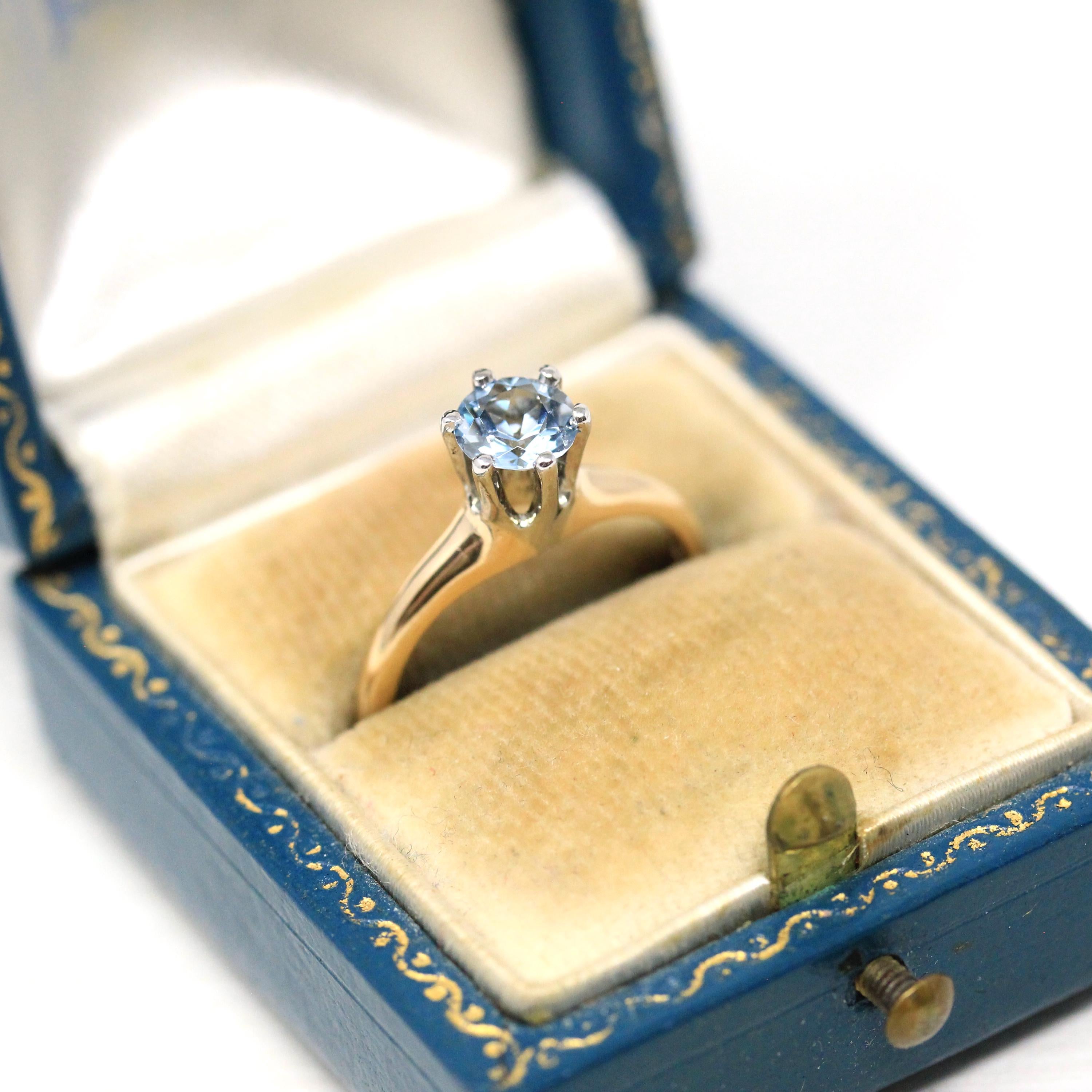 Garnet Doublet Ring - Antique 10k Yellow Gold Round Faceted Red Stone - Vintage Circa 1910s Era Size 5 1/2 Solitaire Simulated Ruby Jewelry