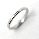 Estate Wedding Band - Modern 14k White Gold Baguette Pattern Simplistic Minimalist - Circa 2000's Era Size 7 1/4 Stacking Craftsmith Ring