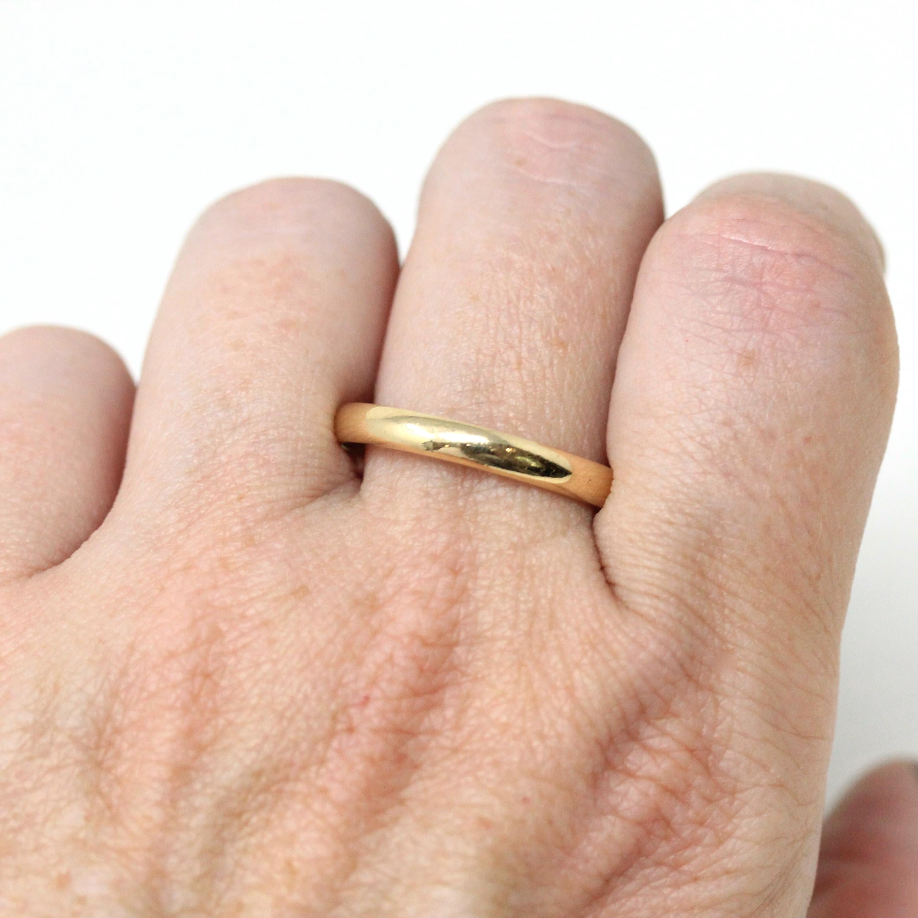 Vintage Inscribed Wedding Band - Art Deco 14k Yellow Gold Timeless Ring - Circa 1930s Size 9 1/4 Classic Simple Men's Unisex Fine Jewelry