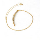 Crescent Moon Necklace - Retro 15k Yellow Gold Cultured Seed Pearls Celestial Pendant - Vintage Circa 1940s Era Statement Fine 40s Jewelry