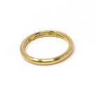 Dated 1942 Band - Late Deco Early Retro Era 18k Yellow Gold Comfort Fit 2.3 MM Band - Vintage Size 5 1/2 Fine Inscribed 40s Wedding Jewelry