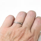 Art Deco Wedding Band - Vintage 18k White Gold Flower Stations Eternity Ring - Circa 1930s Era Size 5 1/2 Fine Bridal Stacking Jewelry