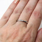 Vintage Wedding Band - Mid Century 14k White Gold Plain Stacking Ring - Circa 50s Size 7 1/2 Signed Art Carved JR Wood Bridal Fine Jewelry