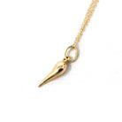 Italian Horn Charm - Retro 18k Yellow Gold Italy Cornicello Good Luck Pendant Necklace - Vintage Circa 1970s Ward Off Evil Amulet Jewelry