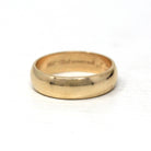 Vintage Wedding Band - Retro 14k Yellow Gold Engraved "JSB to BM" Bridal Ring - Size 8 1/2 Men's Unisex Fine Art Carved JR Wood Jewelry