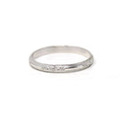 Antique Wedding Band - Retro 14k White Gold 2.07 MM Stationed Floral Design Ring - Circa 1940s Size 4 3/4 Stacking Bridal Fine 40s Jewelry