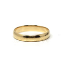 Vintage Wedding Band - Retro 14k Yellow Gold Unadorned 3.17 mm Unisex Ring - Dated 1945 Size 5 1/4 40's Stacking Wedding Statement Jewelry