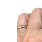 Vintage Wedding Band - Retro 14k Yellow Gold Unadorned 3.17 mm Unisex Ring - Dated 1945 Size 5 1/4 40's Stacking Wedding Statement Jewelry
