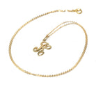 Letter "K" Charm - Estate 10k Yellow Gold Single Cursive Initial Necklace Pendant - Vintage Circa 1990s Era Petite Dainty Fine 90s Jewelry