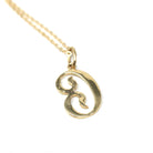 Letter "C" Charm - Estate 10k Yellow Gold Single Cursive Initial Necklace Pendant - Vintage Circa 1990s Era Petite Dainty Fine 90s Jewelry
