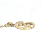 Letter "C" Charm - Estate 10k Yellow Gold Single Cursive Initial Necklace Pendant - Vintage Circa 1990s Era Petite Dainty Fine 90s Jewelry