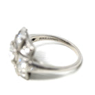 Vintage Diamond Ring - Mid Century Platinum .90 CTW Cluster Halo Engagement - Circa 50s Size 4 1/2 Fine Retro Era Bridal Band Report Jewelry