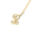 Letter "R" Charm - Estate 10k Yellow Gold Single Cursive Initial Necklace Pendant - Vintage Circa 1990s Era Petite Dainty Fine 90s Jewelry