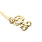 Letter "R" Charm - Estate 10k Yellow Gold Single Cursive Initial Necklace Pendant - Vintage Circa 1990s Era Petite Dainty Fine 90s Jewelry