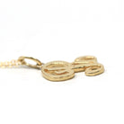 Letter "R" Charm - Estate 10k Yellow Gold Single Cursive Initial Necklace Pendant - Vintage Circa 1990s Era Petite Dainty Fine 90s Jewelry