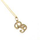 Letter "B" Charm - Estate 10k Yellow Gold Single Cursive Initial Necklace Pendant - Vintage Circa 1990s Era Petite Dainty Fine 90s Jewelry