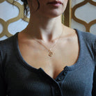 Letter "B" Charm - Estate 10k Yellow Gold Single Cursive Initial Necklace Pendant - Vintage Circa 1990s Era Petite Dainty Fine 90s Jewelry