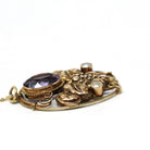 Genuine Amethyst Necklace - Victorian 14k Yellow Gold Cultured Pearls Grape Pendant - Antique Circa 1890s Era Fashion Accessory Fine Jewelry