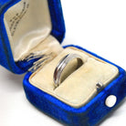 Vintage Wedding Band - Retro 14k White Gold Milgrain Grooved Men's Unisex Ring - Circa 1963 Era Size 4 1/2 Stacking 60s Fine Bridal Jewelry