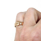 Antique Buckle Ring - Victorian 14k Rose Gold Belt Band Letters "ANF" Initials - Vintage Circa 1890s Era Size 5 1/2 Statement Fine Jewelry