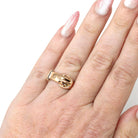 Antique Buckle Ring - Victorian 14k Rose Gold Belt Band Letters "ANF" Initials - Vintage Circa 1890s Era Size 5 1/2 Statement Fine Jewelry