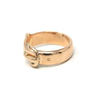 Antique Buckle Ring - Victorian 14k Rose Gold Belt Band Letters "ANF" Initials - Vintage Circa 1890s Era Size 5 1/2 Statement Fine Jewelry