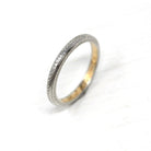 Antique Wedding Band - Edwardian Platinum over 18k Yellow Gold Eternity Wheat Ring - Circa 1900s Era Size 5 Wedding Bridal Fine Jewelry