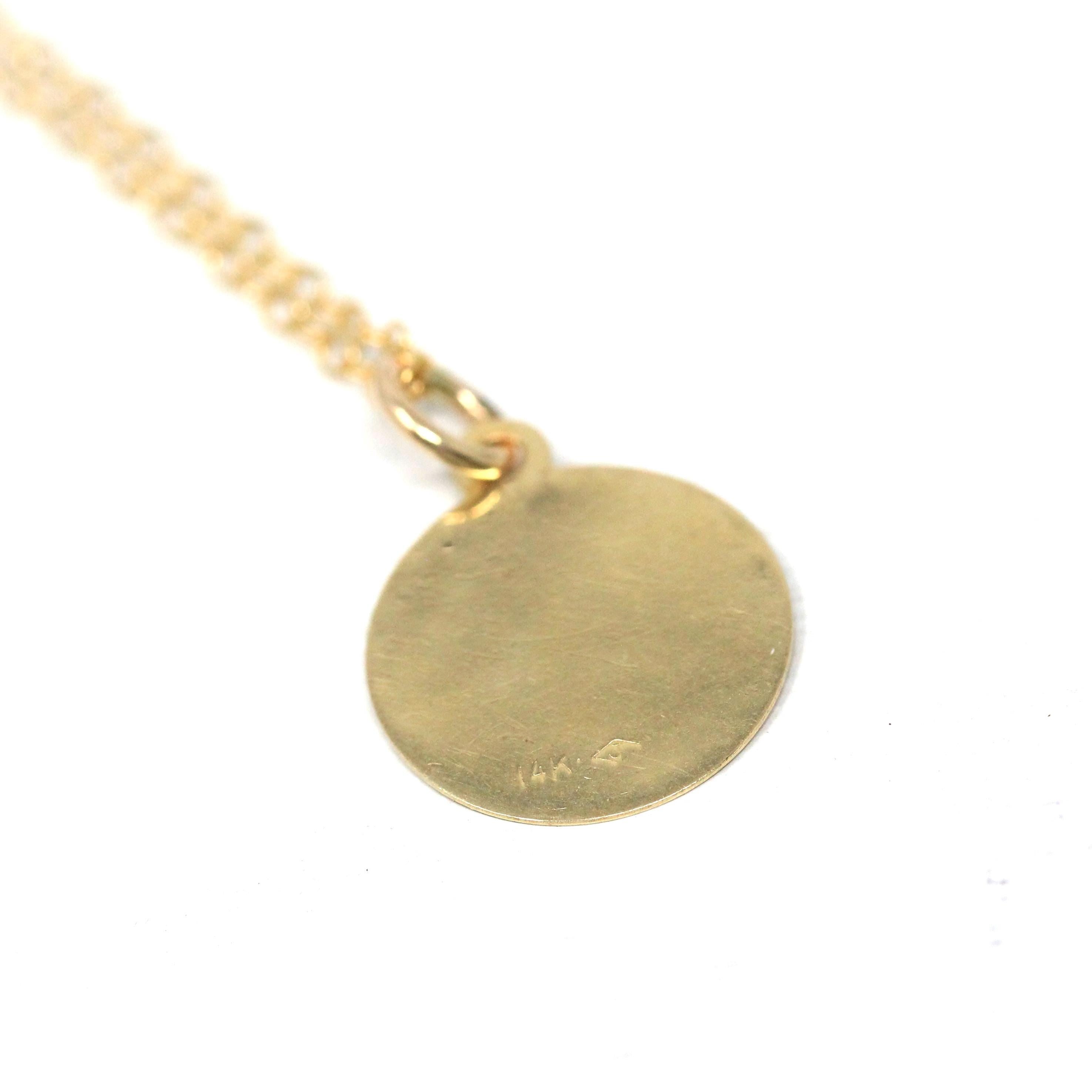 Vintage Capricorn Charm - Retro 14k Yellow Gold Sea Goat Astrological Sign Necklace - Circa 1970s Era Zodiac Earth Element Fine 70s Jewelry