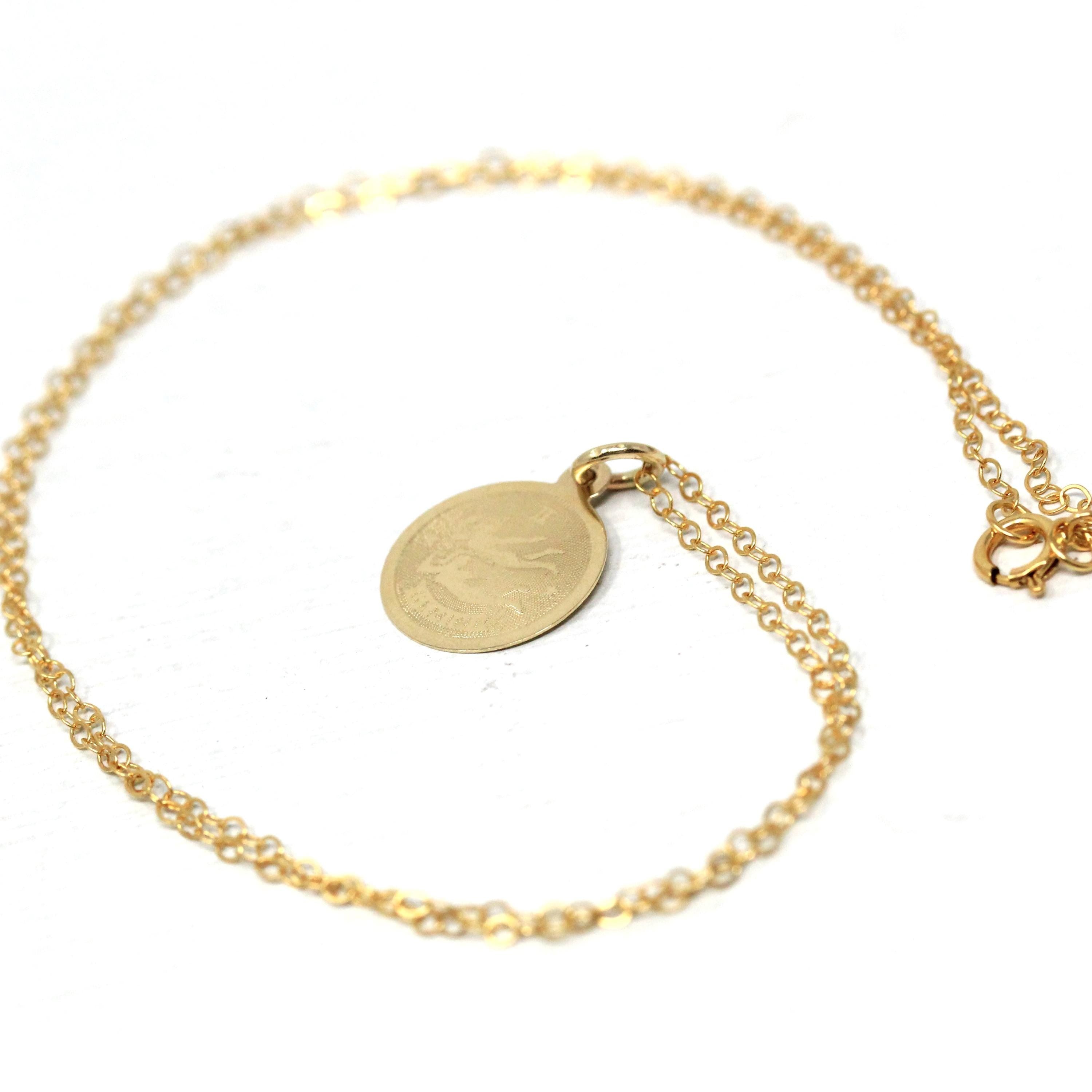 Vintage Gemini Charm - Retro 14k Yellow Gold Twin Astrological Sign Pendant - Circa 1970s Era Zodiac Celestial Air Element Fine 70s Jewelry