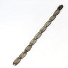 Forget Me Not Bracelet - Retro Sterling Silver Engraved Floral Panels 6 Inches - Vintage Dated 1945 Engraved Names Flower Family Jewelry