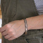 Forget Me Not Bracelet - Retro Sterling Silver Engraved Floral Panels 6 Inches - Vintage Dated 1945 Engraved Names Flower Family Jewelry