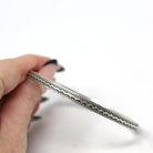 Vintage Sterling Silver Bracelet - Retro Engraved Eternity Designs Skinny Bangle - Circa 1960s Era Statement Stacking Accessory 60s Jewelry