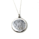 Fleur De Lis Locket - Antique Sterling Silver Locket Pendant Necklace - Edwardian Circa 1910s French Lily Statement Engraved Photos Jewelry